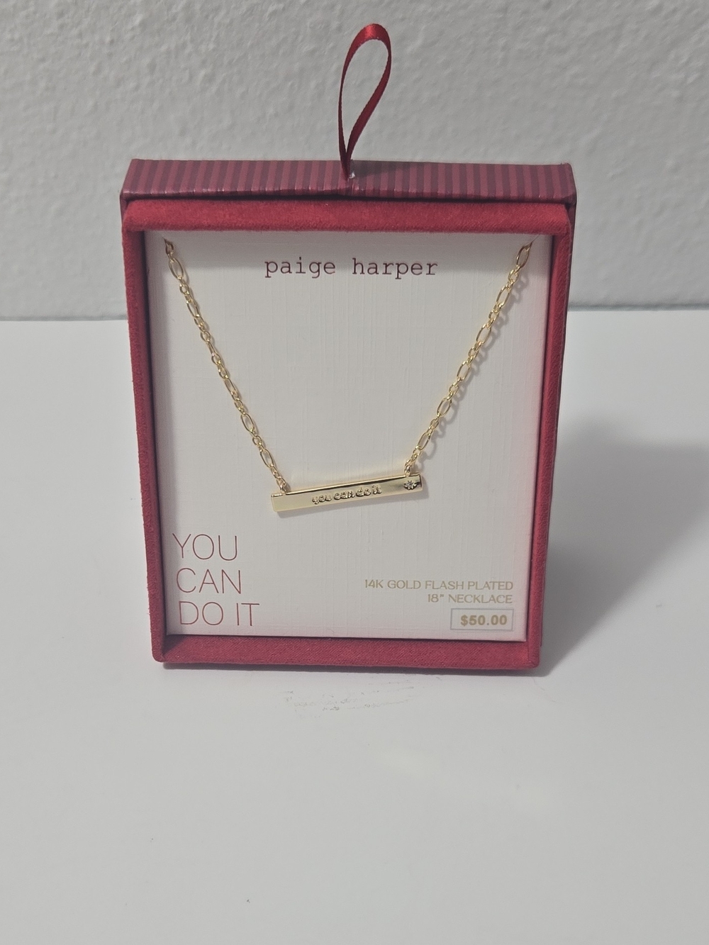 Paige Harper Gold Bar Necklace - You Can Do It